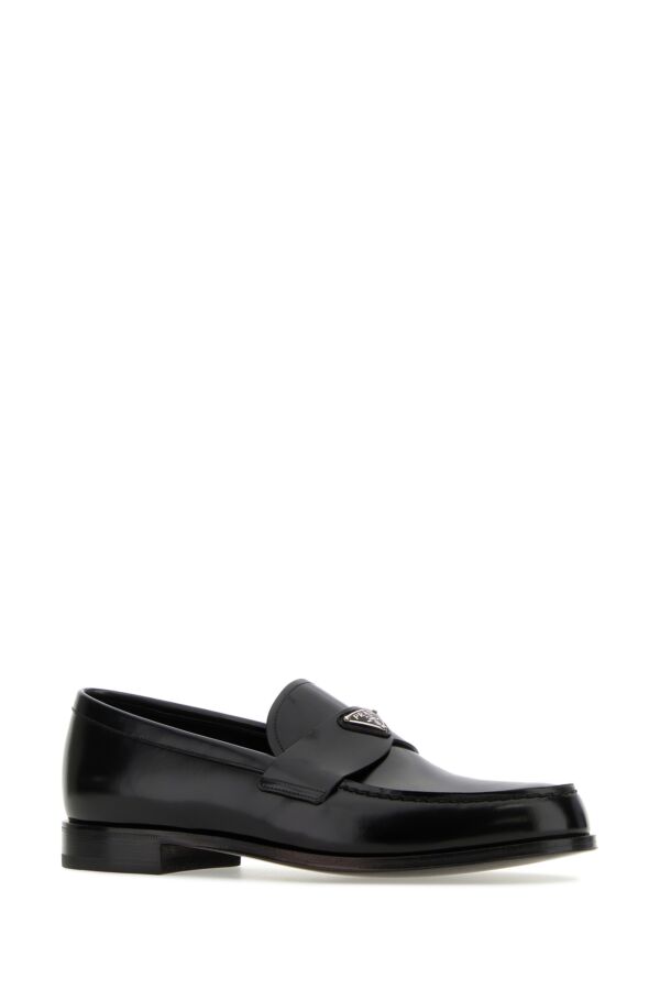 Prada Man Black Leather Loafers