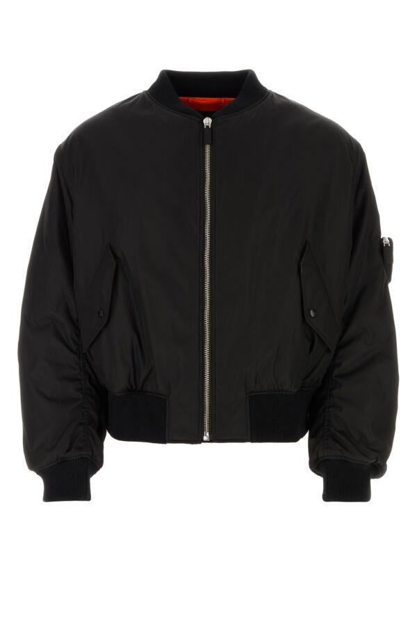 Prada Man Black Re-Nylon Padded Bomber Jacket