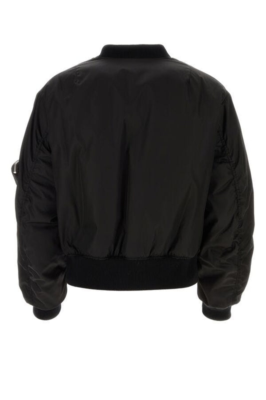 Prada Man Black Re-Nylon Padded Bomber Jacket