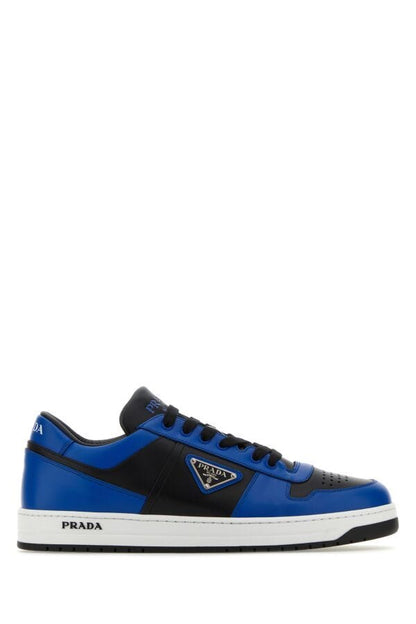 Prada Man Two-Tone Leather Downtown Sneakers