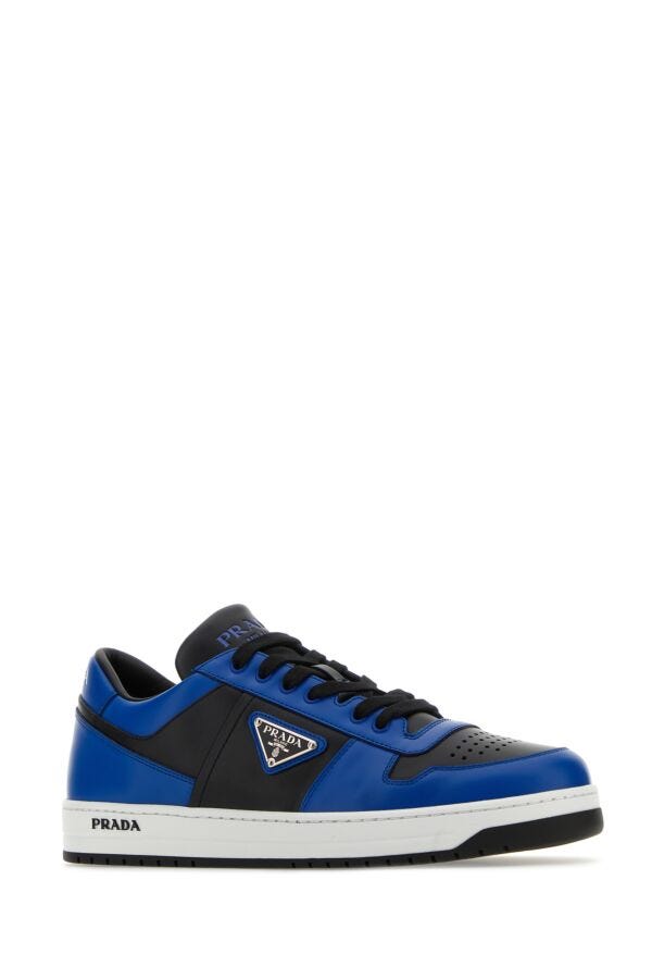 Prada Man Two-Tone Leather Downtown Sneakers