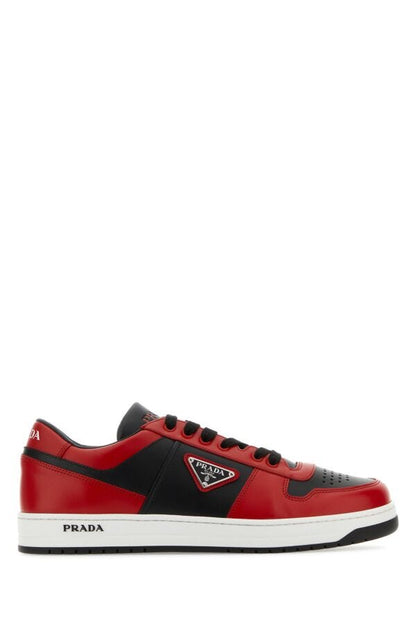 Prada Man Two-Tone Leather Downtown Sneakers