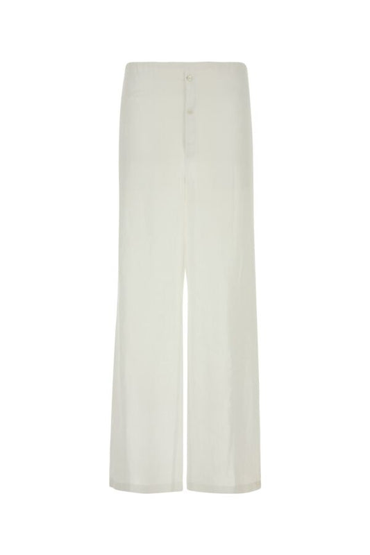 Prada Man White Cotton Wide-Leg Pant