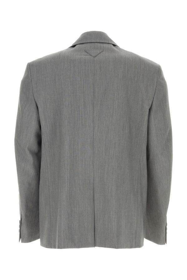 Prada Man Melange Grey Wool Blend Blazer