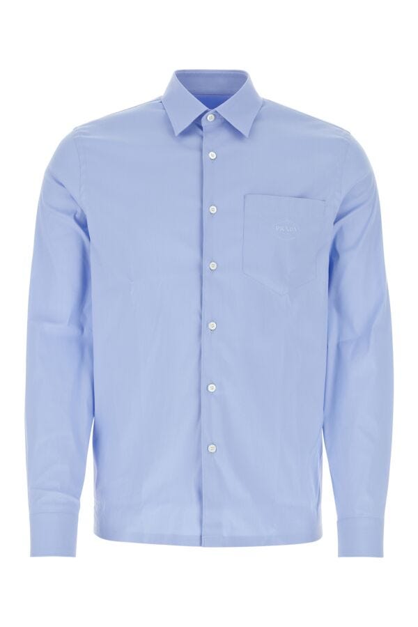 Prada Man Powder Blue Poplin Shirt