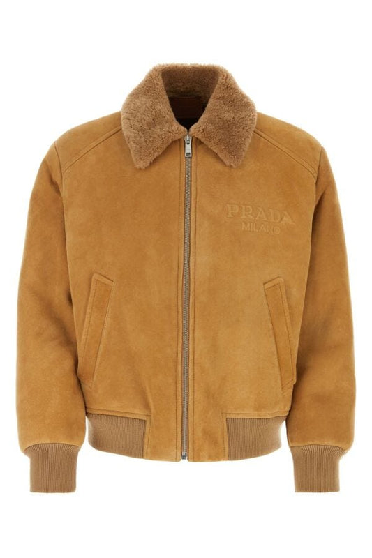 Prada Man Camel Shearling Jacket