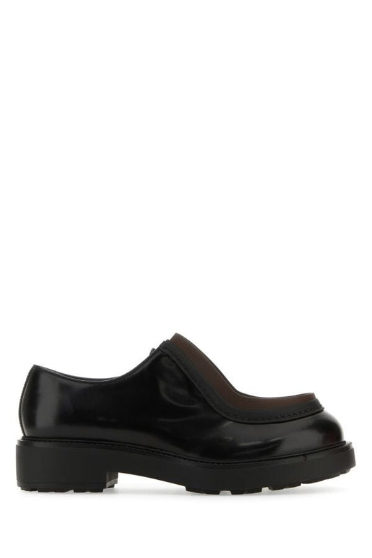 Prada Man Black Leather Diapason Lace-Up Shoes