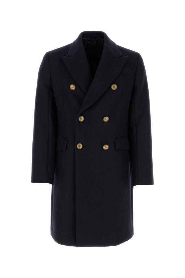 Prada Man Midnight Blue Wool Blend Coat