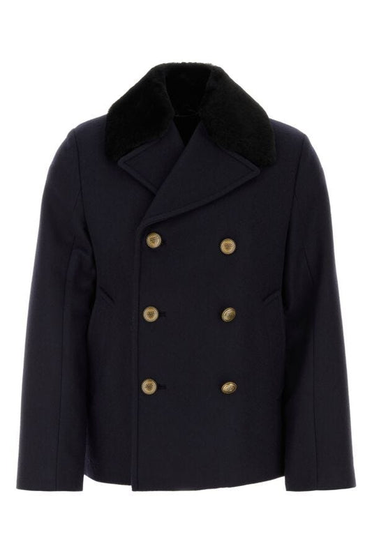 Prada Man Dark Blue Felt Coat