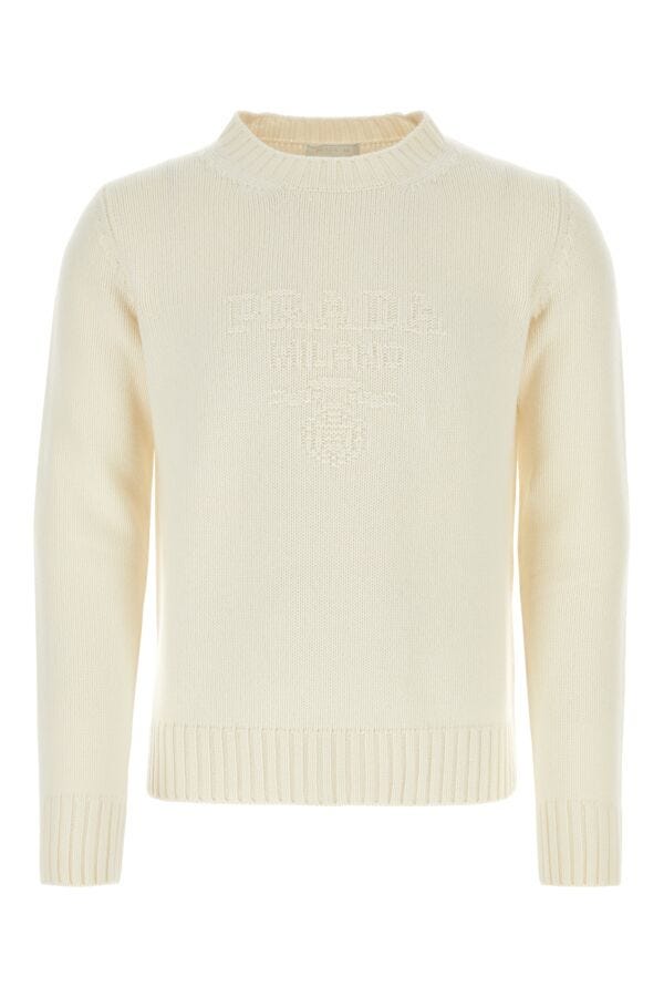 Prada Man Ivory Wool Blend Sweater