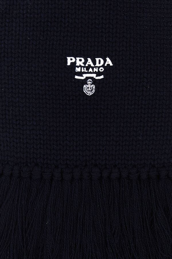 Prada Man Dark Blue Cashmere Scarf