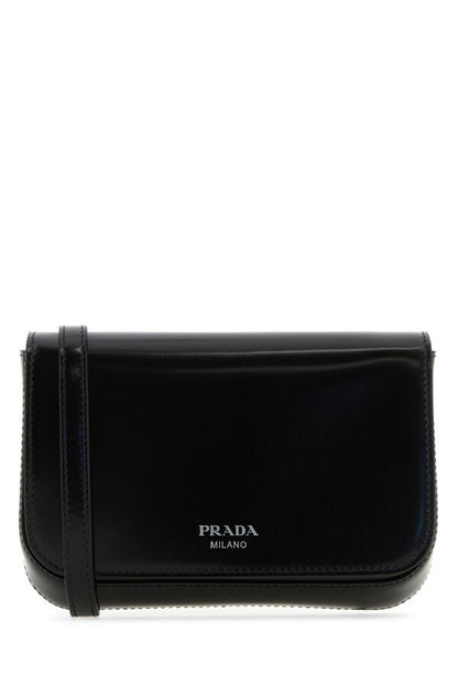 Prada Man Black Leather Crossbody Bag