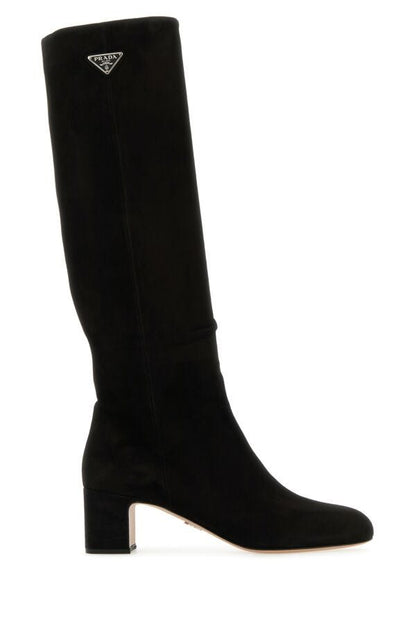 Prada Woman Black Suede Boots