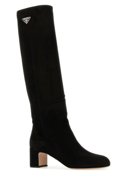 Prada Woman Black Suede Boots