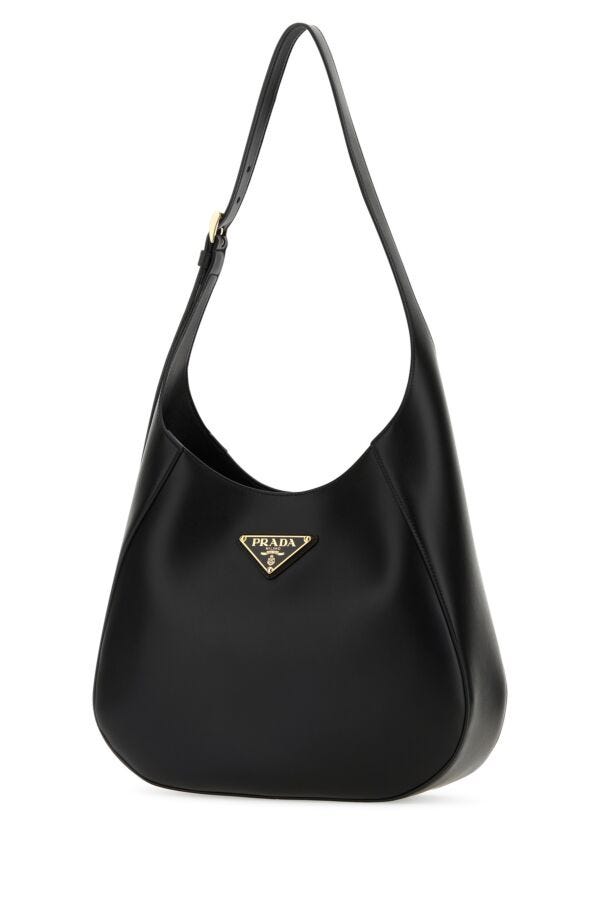 Prada Woman Black Leather Shoulder Bag