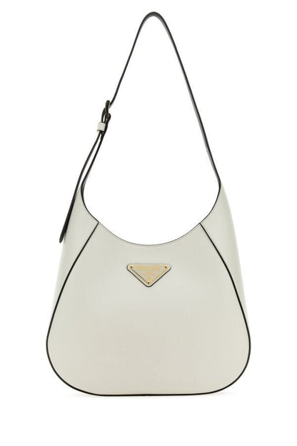 Prada Woman White Leather Shoulder Bag