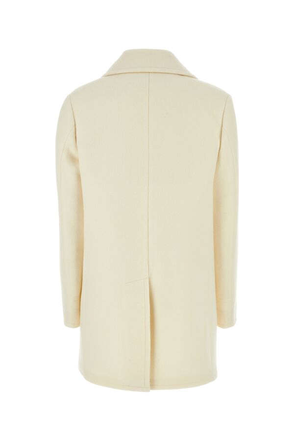 Prada Woman Ivory Wool Blend Coat