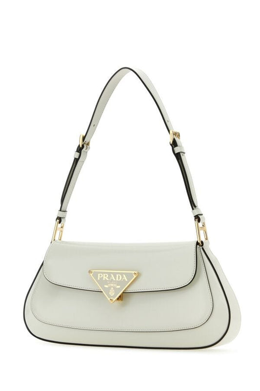 Prada Woman White Leather Shoulder Bag