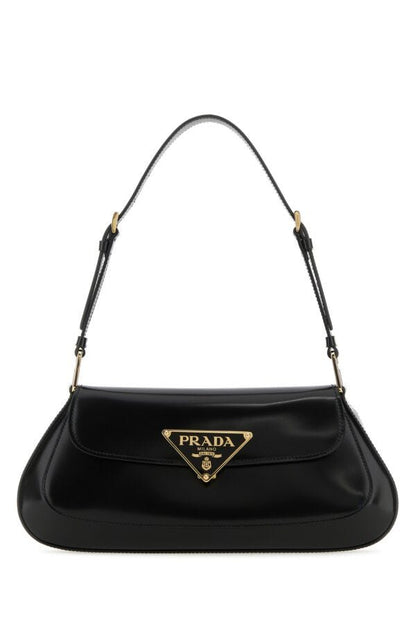 Prada Woman Black Leather Shoulder Bag