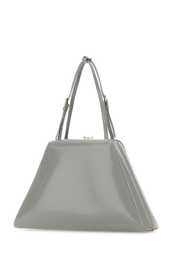 Prada Woman Light Grey Leather Handbag