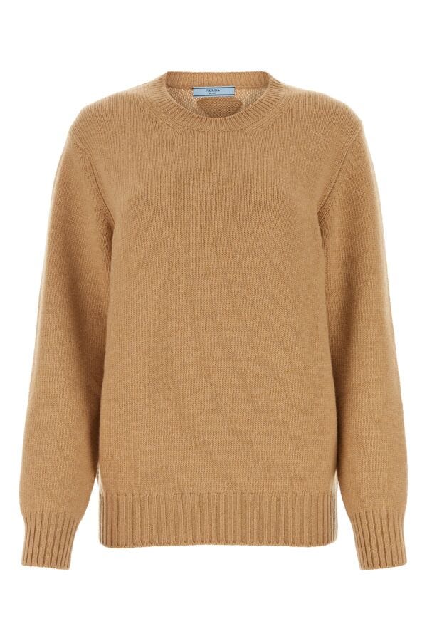 Prada Woman Camel Wool Blend Sweater