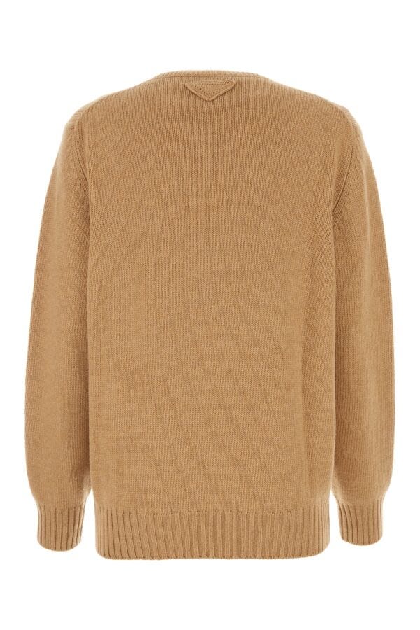 Prada Woman Camel Wool Blend Sweater