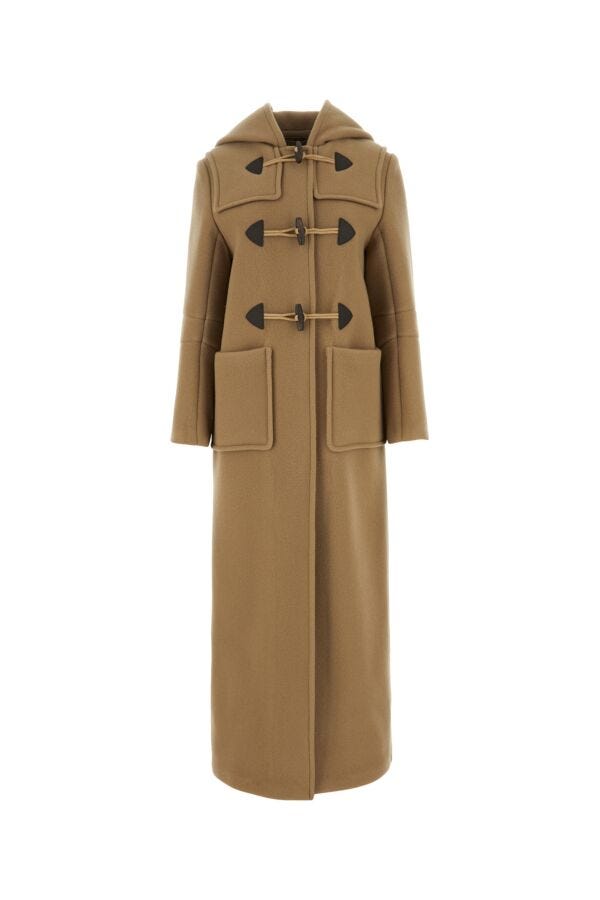 Prada Woman Camel Velour Coat