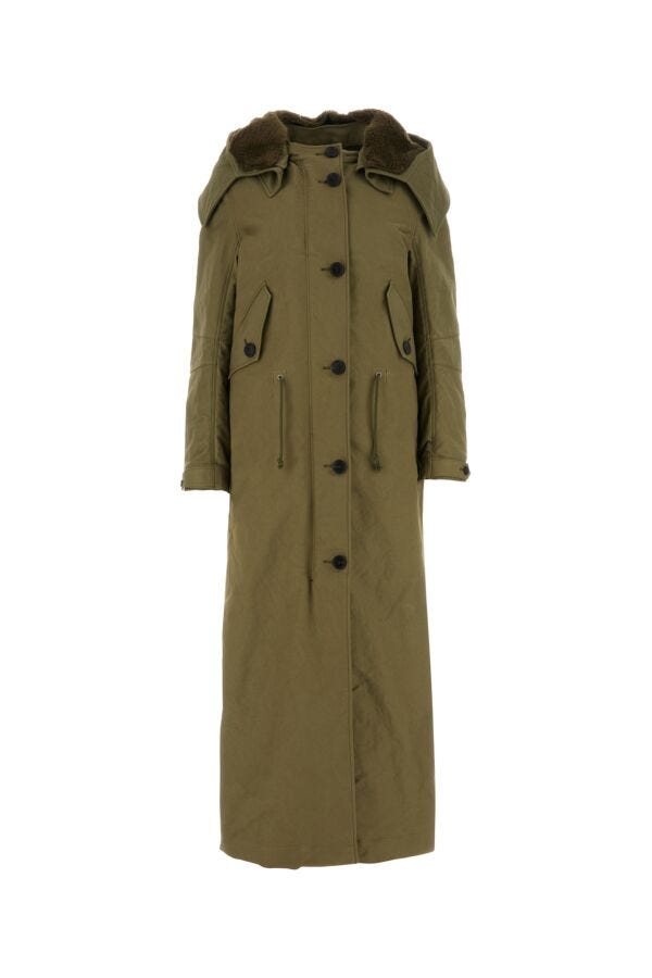 Prada Woman Army Green Nylon Parka