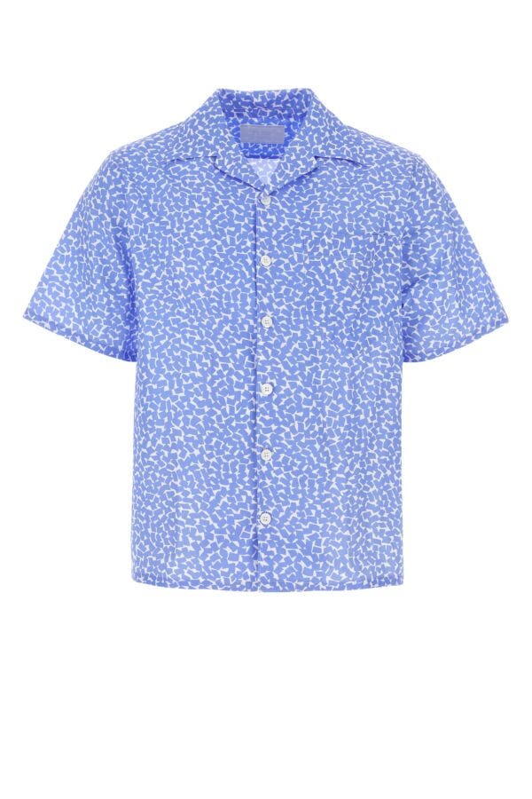 Prada Man Printed Poplin Shirt