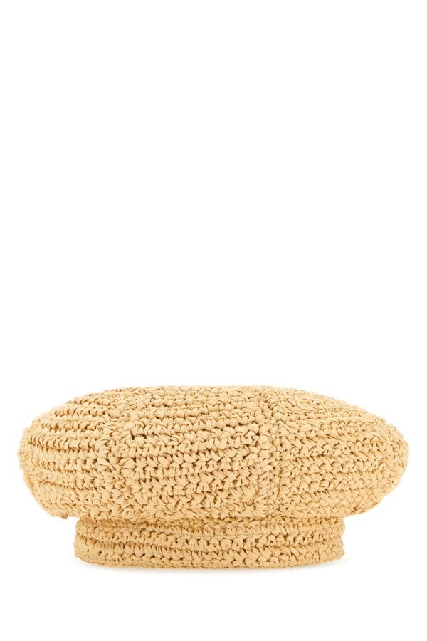 Prada Woman Beige Rafia Baker Boy Hat