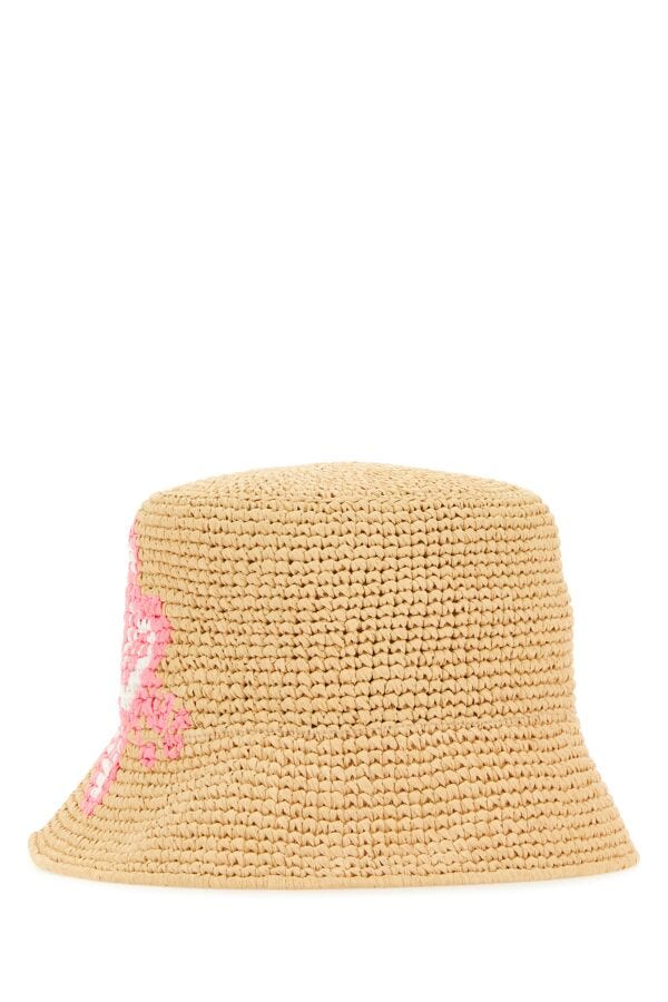 Prada Woman Raffia Bucket Hat