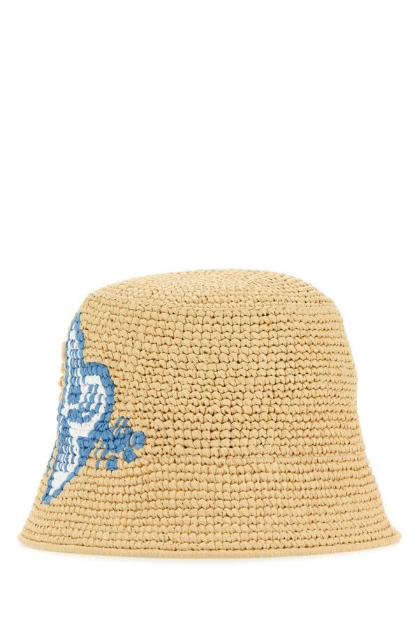 Prada Woman Raffia Bucket Hat