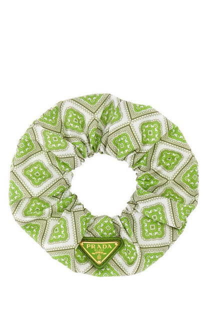 Prada Woman Printed Twill Scrunchie