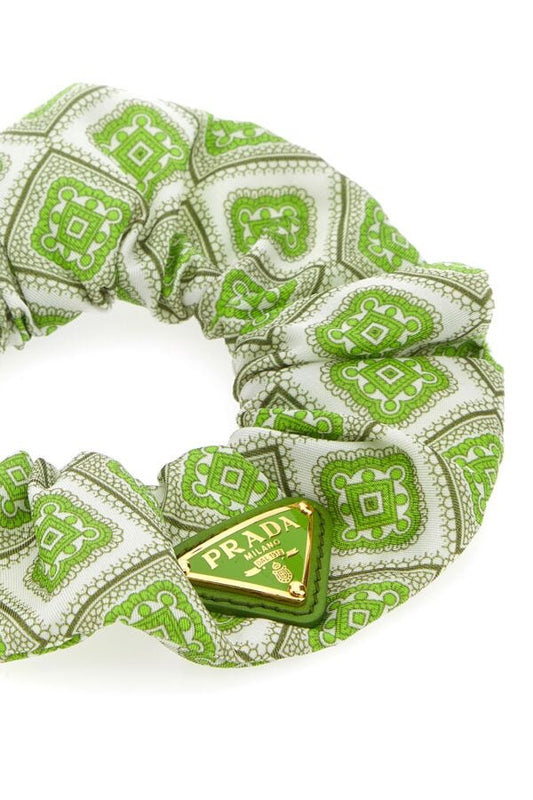 Prada Woman Printed Twill Scrunchie