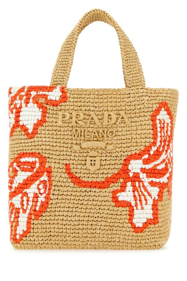 Prada Woman Raffia Handbag