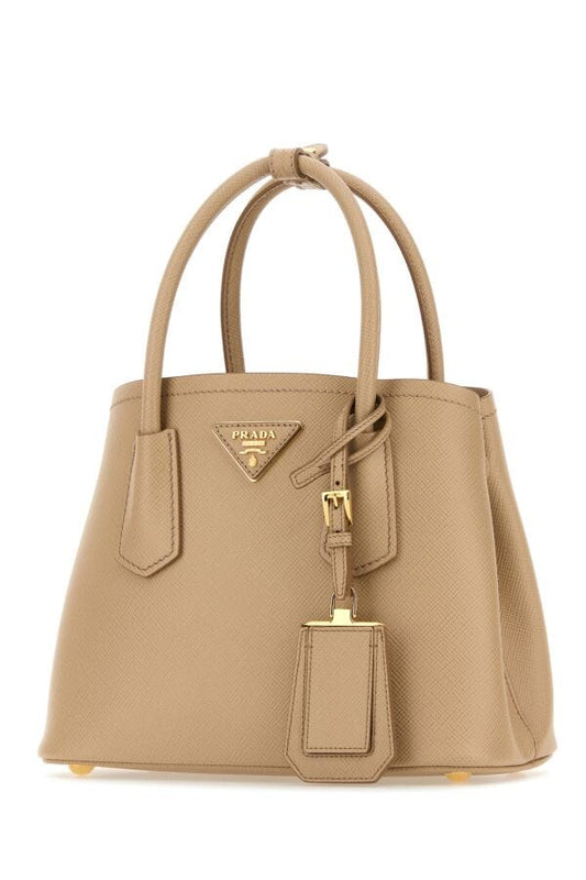 Prada Woman Sand Leather Handbag