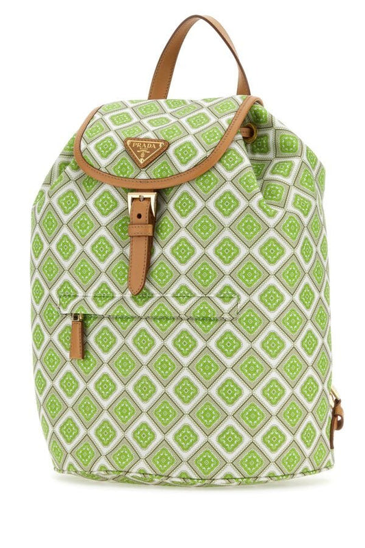 Prada Woman Printed Re-Nylon Backpack