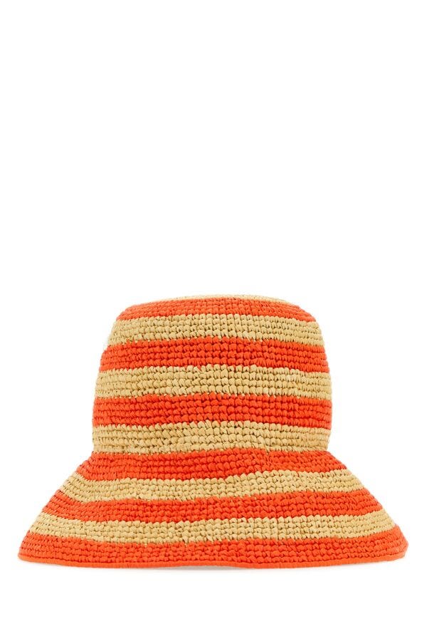 Prada Woman Embroidered Raffia Bucket Hat