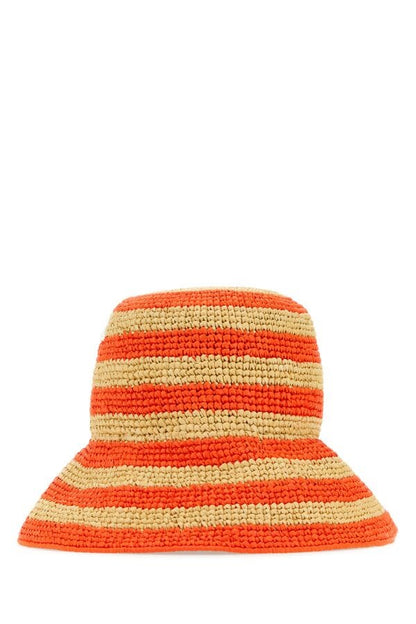 Prada Woman Embroidered Raffia Bucket Hat