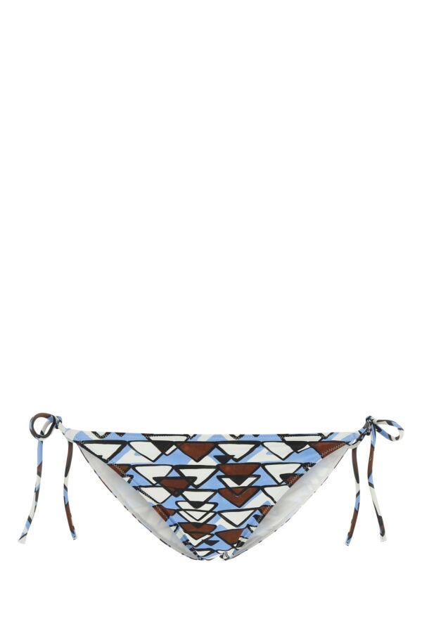 Prada Woman Printed Stretch Nylon Bikini Bottom