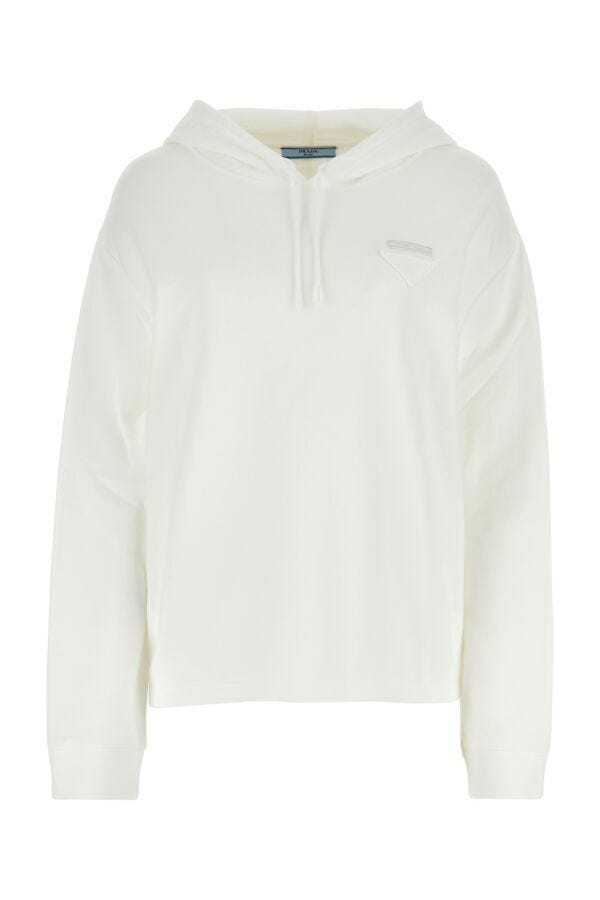 Prada Woman White Cotton Sweatshirt