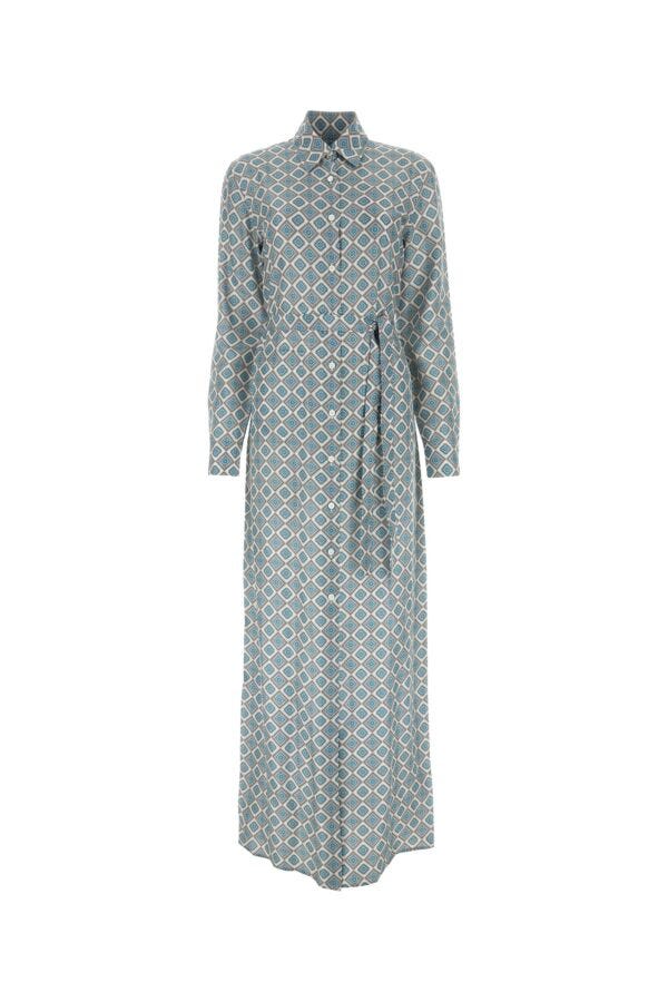 Prada Woman Printed Silk Shirt Dress