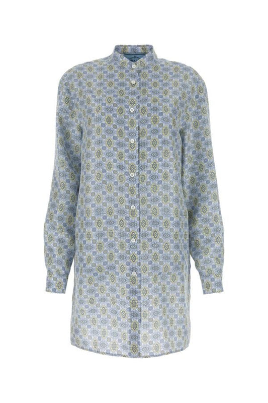 Prada Woman Printed Silk Shirt Dress