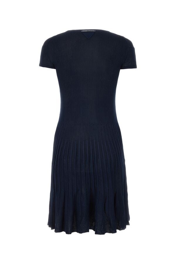 Prada Woman Midnight Blue Silk Blend Dress