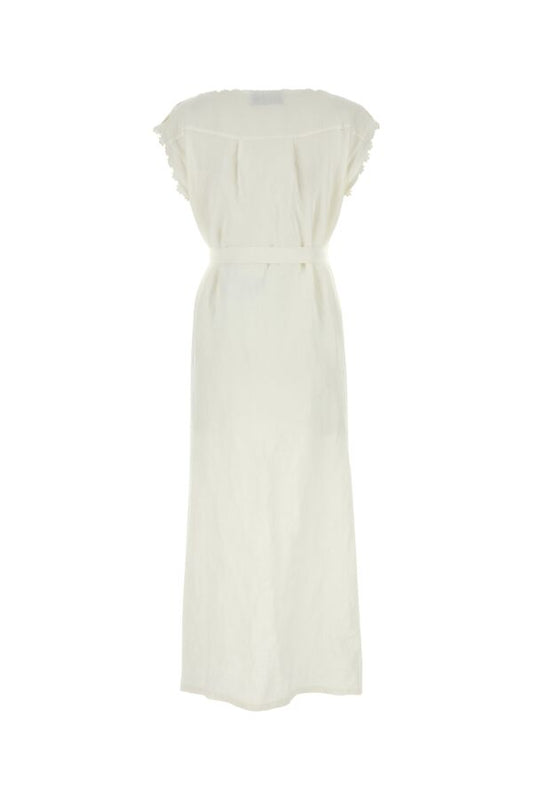 Prada Woman Ivory Linen Dress