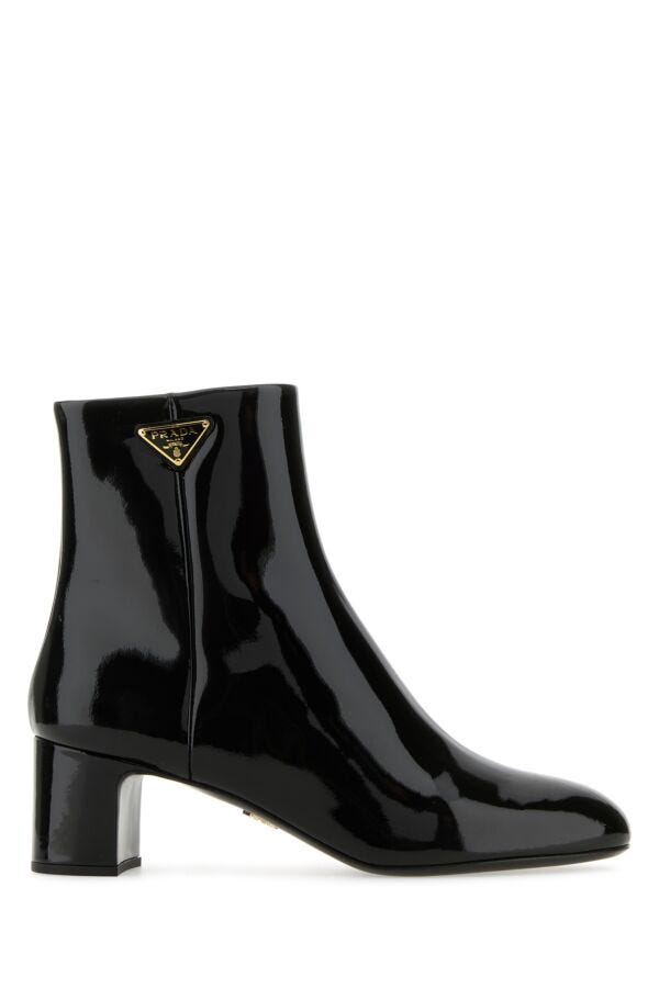 Prada Woman Black Leather Ankle Boots