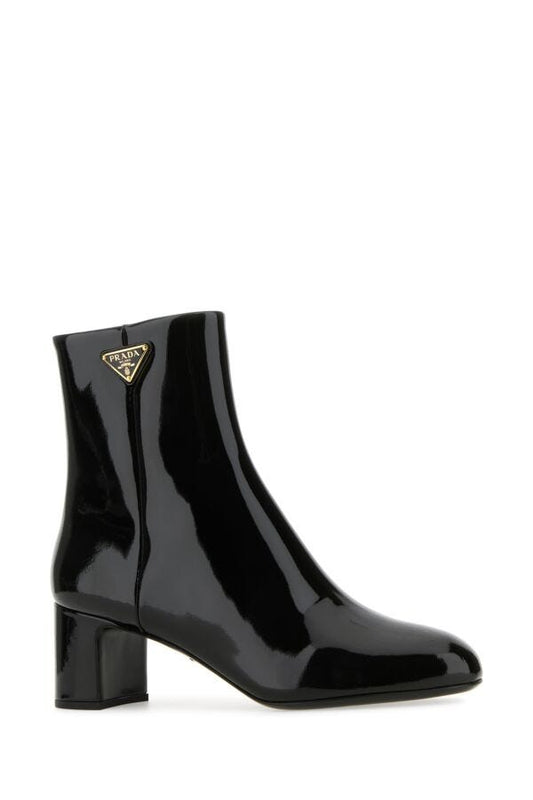 Prada Woman Black Leather Ankle Boots