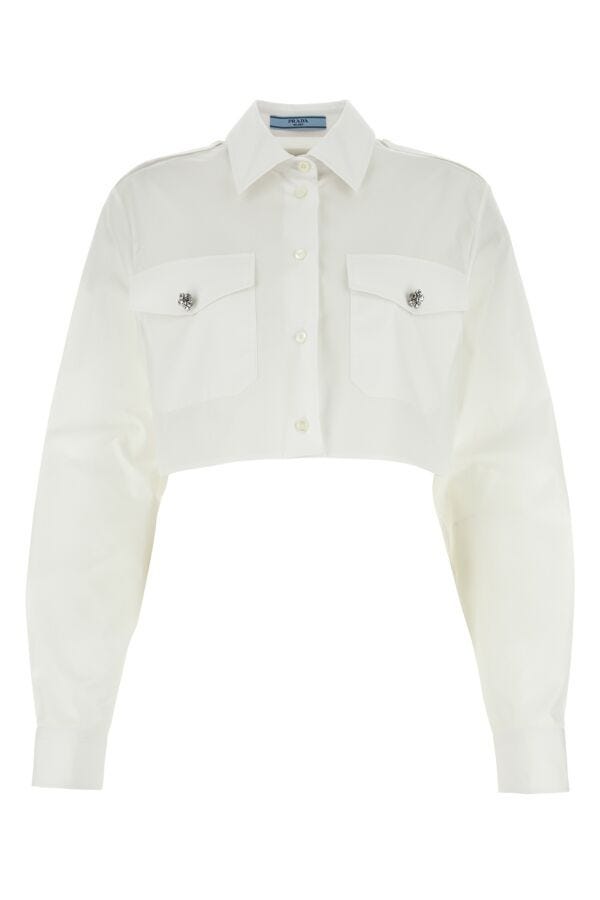 Prada Woman White Poplin Shirt