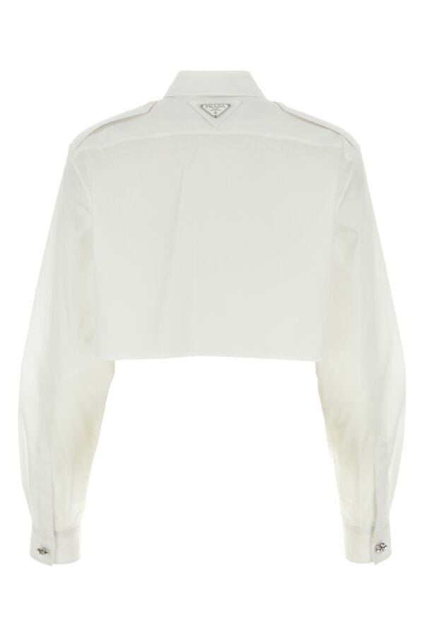 Prada Woman White Poplin Shirt