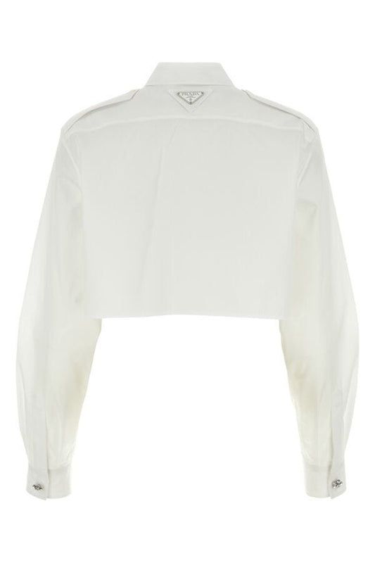 Prada Woman White Poplin Shirt